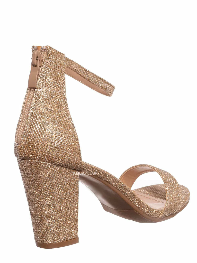 Top Moda Hannah1 Chunky Heel Two Piece Sandal - Women Evening Open Toe Dress Shoes New