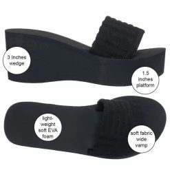 Wild Diva Heat01 EVA Foam Platform Wedge Thong Sandal, Women Summer Slipper