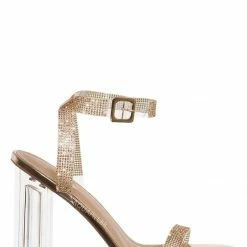 Glaze Element1 Women's Clear Acrylic Heel W Rhinestone Strap Sandal New