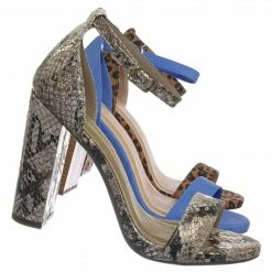 Delicious ShinerD Block Heel Ankle Strap Sandal 4 Inch High, Women Thin Strappy Formal Open Toe Minimalist Chunky Dress Shoes New