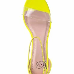 Delicious Share Block Heel Lucite Sandal - Women Chunky Open Toe W Transparent Strap