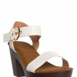 Top Moda New Melissa1 Clog Block Heel Platform Sandal-Lightweight Wooden Comfort Sandal
