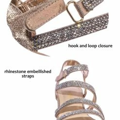 Soda Input2 Childrens Rhinestone Crystal Dress Sandal - Girl Shiny Glitter Party Shoe