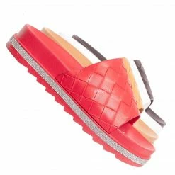 Forever Link Great12 Rhinestone Woven Flatform Sandal - Women Platform Slides New