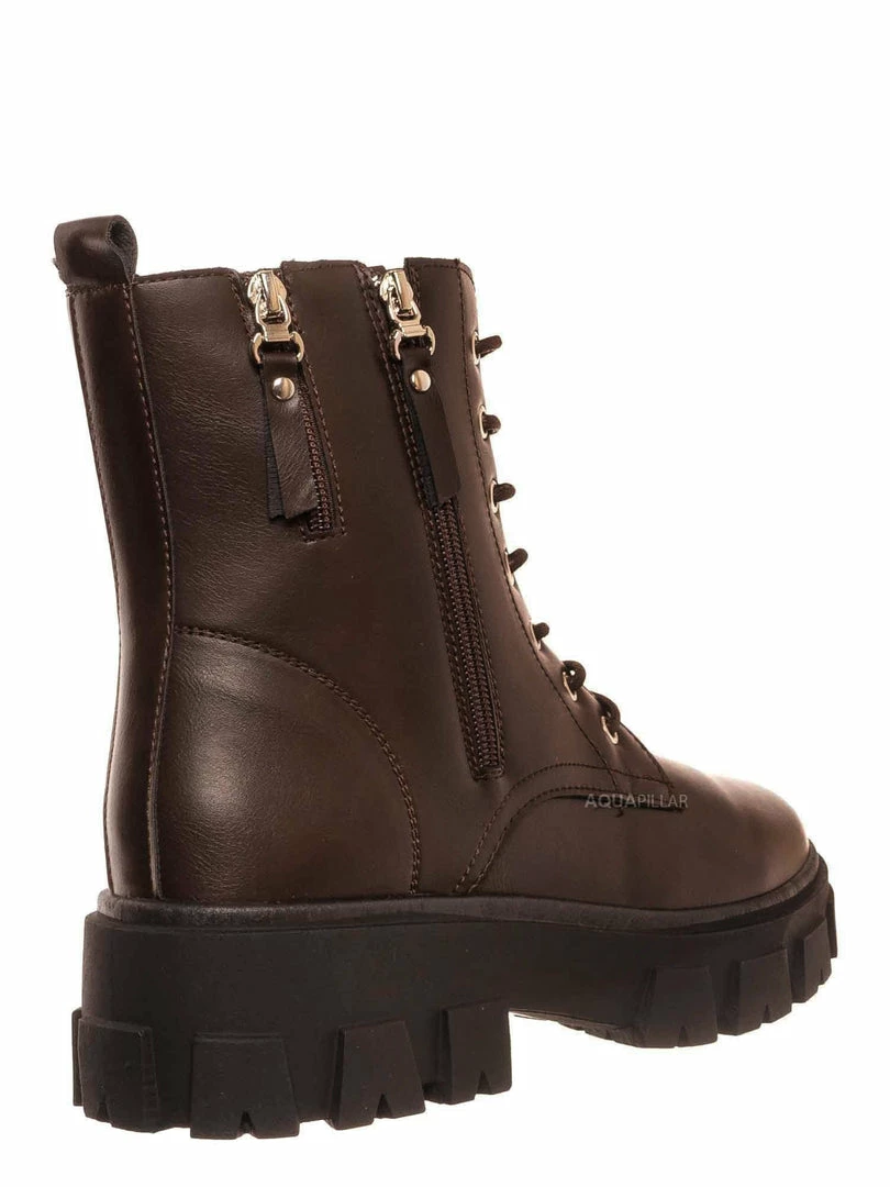 Forever Link Atlantic06 Double Zipper Lace Up Combat Bootie New