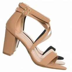 Top Moda New Beth8 Crisscross Ankle Strap Block Heel Sandal, Women Dress Shoes