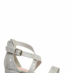 Lucky Top New Delia6K Childrens Block Heel Cross Sandal, Little Girls Shoes