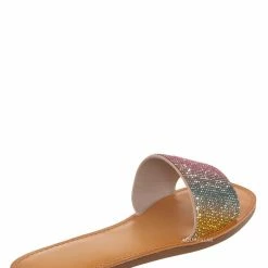 Soda Justice Rhinestone Crystal Flat Slides - Womens Shimmering Slipper Summer Sandal New