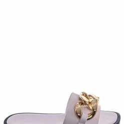 Bamboo New SideKick11 Padded Flatform Slpper W Oversize Chain - Womens Molded Footbed Slide