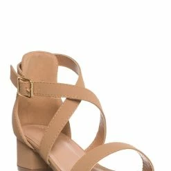 Lucky Top New Delia6K Childrens Block Heel Cross Sandal, Little Girls Shoes