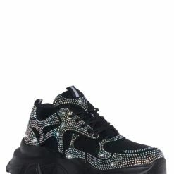 Liliana New Biaa1 Chunky Rhinestone Daddy Sneaker, Platform Festival Shoes