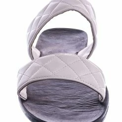 Bamboo Moonbeam65 Quilted Double Strap Slides - Summer Slip On Flat Slipper Sandal