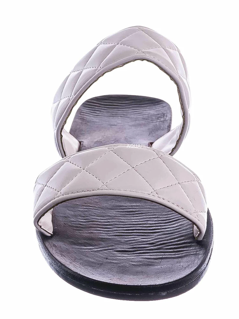 Bamboo Moonbeam65 Quilted Double Strap Slides - Summer Slip On Flat Slipper Sandal