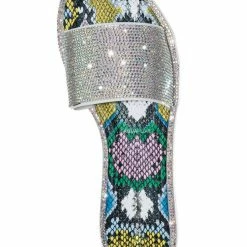 Bamboo Share01 Jelly Rhinestone Crystal Slipper - Animal Print Clear Lucite Sandal New