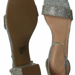 Delicious Crete Rhinestone Block Heel Sandal - Women Dance Shoes New