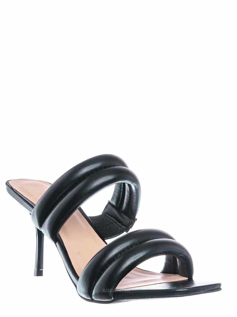 Anne Michelle Sharpen17 High Heel Puffy Slide Sandal - Women Stiletto Bubble Padded Slippers New