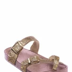 Top Moda New Hawk18K Little Girls Soft Footbed Rhinestone Sandal - Kid Molded Strappy Slipper