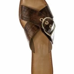 Soda Oregan Vintage Croco Slide In Slipper - Women Slipper Cross Strap Sandal New
