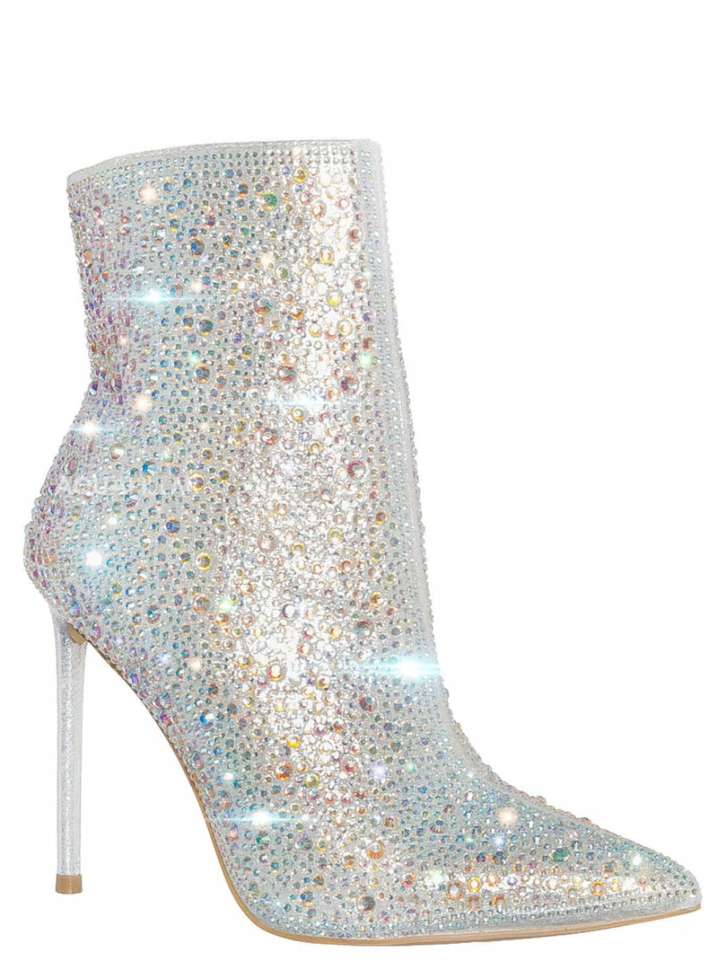 Anne Michelle New Condition64 Cowgirl Rhinestone Crystal Boots, Women Gogo Disco Bling Shoes
