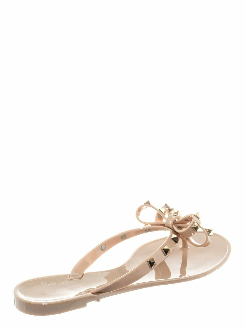 Bamboo New Studs01 Stud Jelly Slip On Slides - Beach Slipper W Metal Pyramid Stud