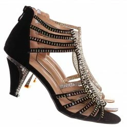 Forever Link Perform69 Rhinestone Crystal High Heel Sandal - Women Glitter Dress Shoes New