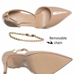 Delicious Zabel Chain Link Ankle Strap D'Orsay Pump, Women Dress Shoes New