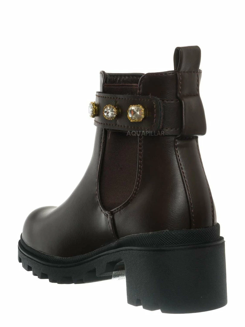 Forever Link Pacific08K Children's Rhinestone Jewel Chelsea Boots - Girl Ankle Bootie