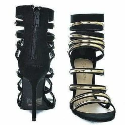 Adele41 By Wild Diva, Gladiator Sandal Metal Plated Bird Cage Straps Women High Heel Sandal