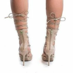 Adora126 By Wild Diva, Gladiator Studded Pointy Toe Leg Wrap Stiletto High Heels New
