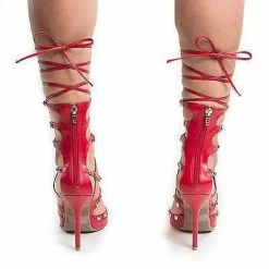 Adora126 By Wild Diva, Gladiator Studded Pointy Toe Leg Wrap Stiletto High Heels New