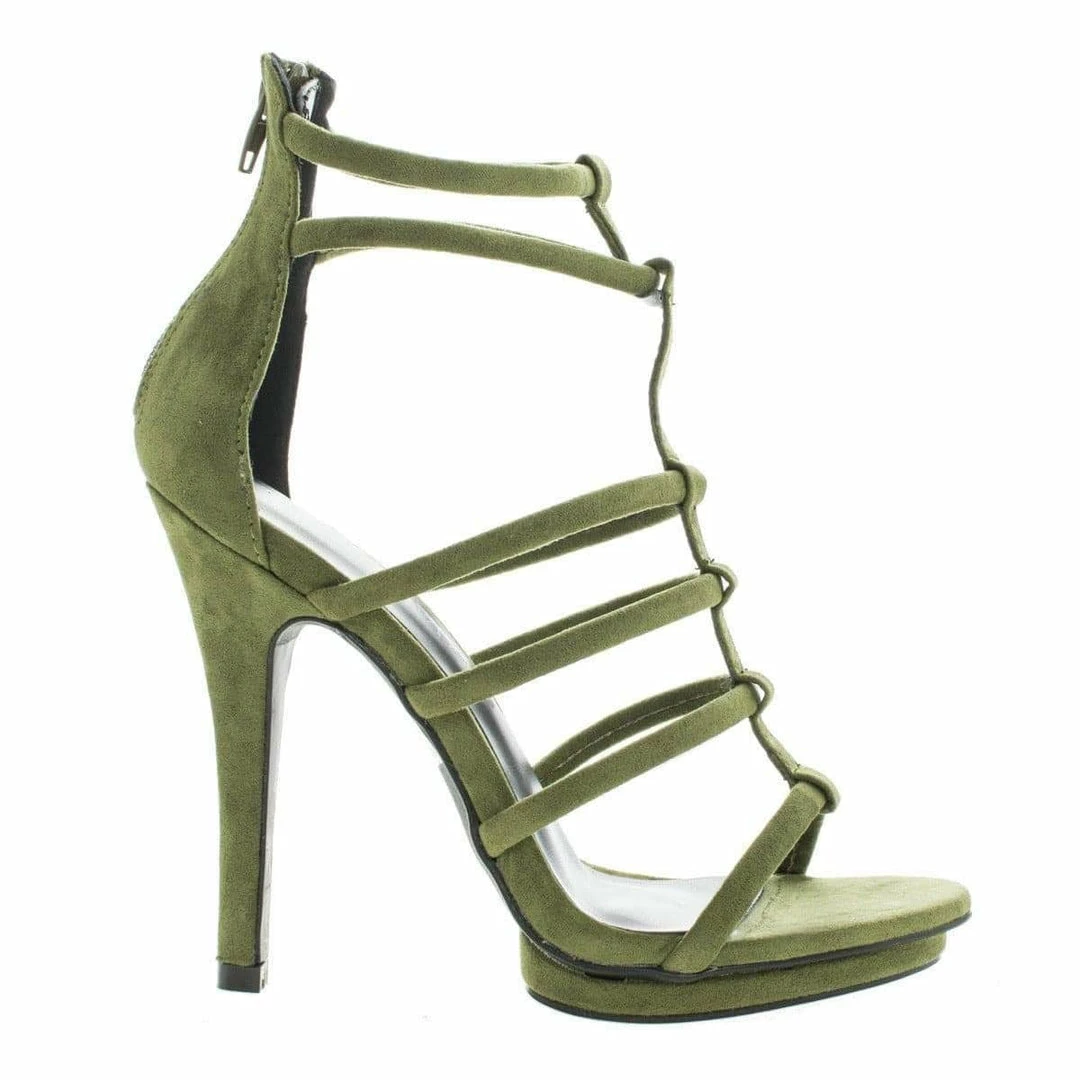 Wild Diva New Amy39 Open Toe Caged Stiletto High Heeled Sandals