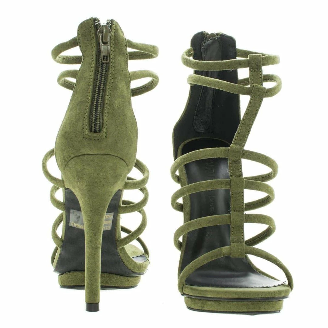 Wild Diva New Amy39 Open Toe Caged Stiletto High Heeled Sandals