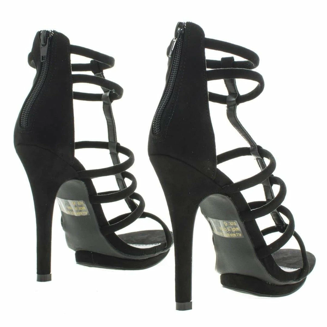 Wild Diva New Amy39 Open Toe Caged Stiletto High Heeled Sandals