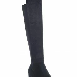 Wild Diva Blake05 Block Heel Knee High Boots - Women Elastic Thigh High Foldable