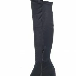 Wild Diva Blake05 Block Heel Knee High Boots - Women Elastic Thigh High Foldable