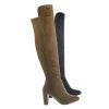 Wild Diva Blake05 Block Heel Knee High Boots - Women Elastic Thigh High Foldable