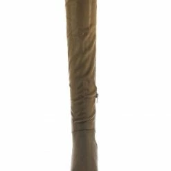 Wild Diva Blake05 Block Heel Knee High Boots - Women Elastic Thigh High Foldable