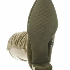 Wild Diva Blake05 Block Heel Knee High Boots - Women Elastic Thigh High Foldable