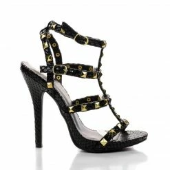 Bridget74 By Wild Diva, Pyramid Studded Caged Open Toe Stiletto Sandals New