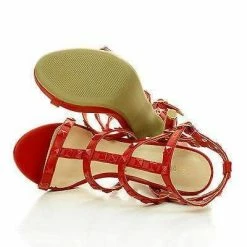 Bridget74 By Wild Diva, Pyramid Studded Caged Open Toe Stiletto Sandals New