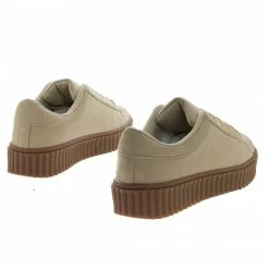 Caleb02 By Wild Diva, Lace Up Sneaker W Rubber Texture Ridges Thick Platform Sole