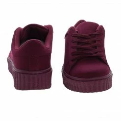 Caleb02 By Wild Diva, Lace Up Sneaker W Rubber Texture Ridges Thick Platform Sole