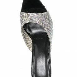 Wild Diva Carmel01 Pointed Toe Rhinestone Mule - Shimmering Slide In High Heel Slipper New