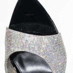 Wild Diva Carmel01 Pointed Toe Rhinestone Mule - Shimmering Slide In High Heel Slipper New