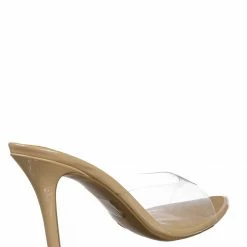 Wild Diva Carmel01 Pointed Toe Rhinestone Mule - Shimmering Slide In High Heel Slipper New