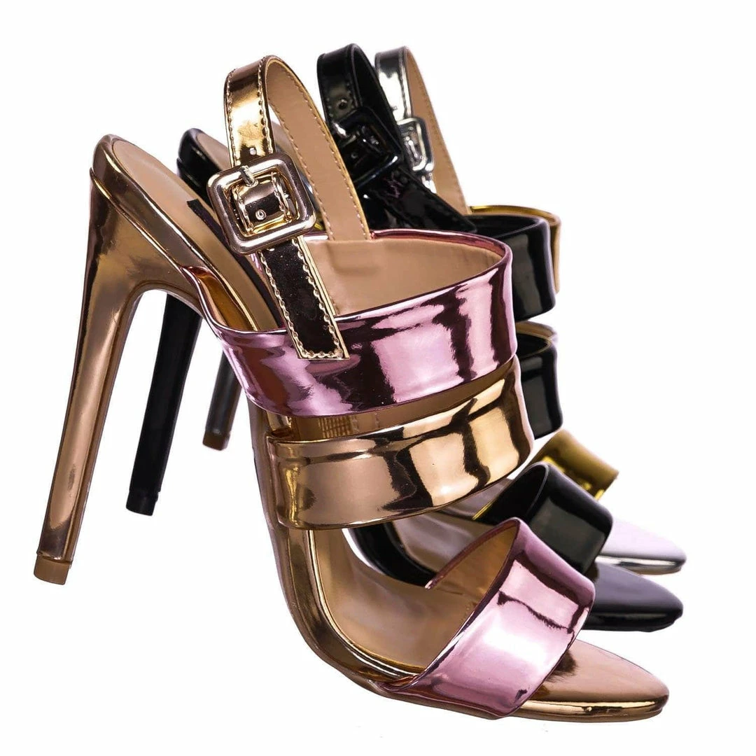 Wild Diva Carmela84 High Heel Stiletto Slingback Dress Sandals - Women Strappy Open Toe New