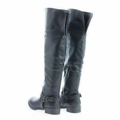 New Ethan01 By Wild Diva, Round Toe Over Knee Ankle Harness Riding Boots