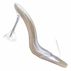 Wild Diva Flirt01 Lucite Mule Heel Sandals - Womens Transparent Backless Open Toe Shoes New