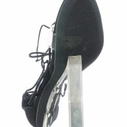 Wild Diva New Francy12 Lucite Leg Wrap Wedge High Heels - Womens Wrap Around Transparant Shoes