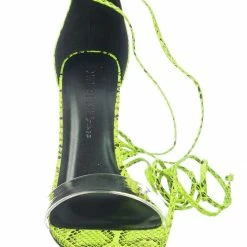 Wild Diva New Francy12 Lucite Leg Wrap Wedge High Heels - Womens Wrap Around Transparant Shoes